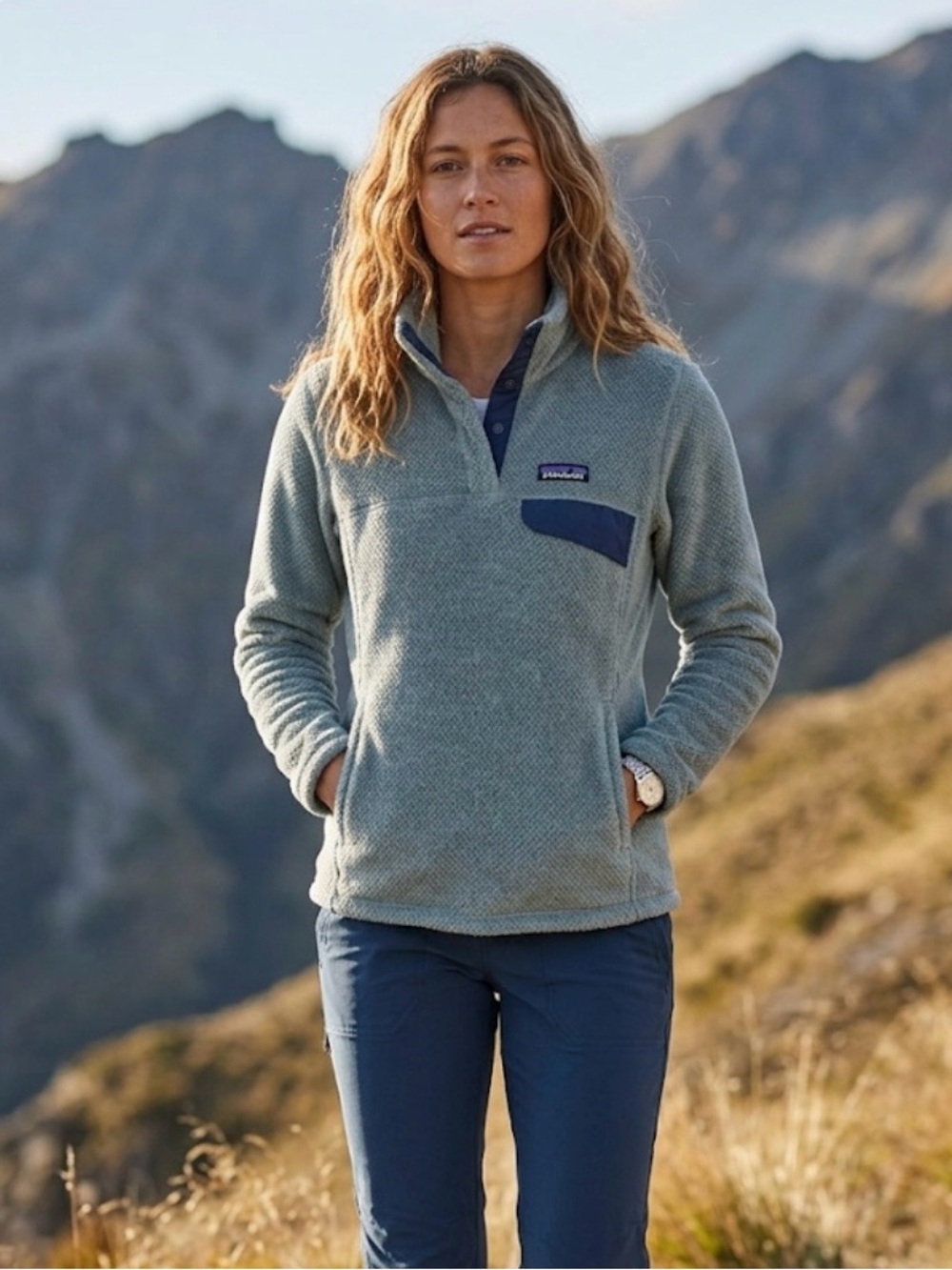 Patagonia Synchilla Snap-T‎ Fleece Pullover Grey Teal Lightweight Retro Outdoor